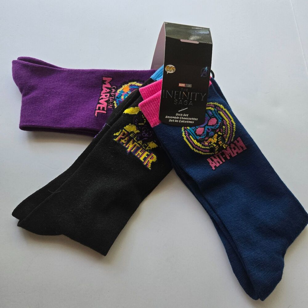Funko Pop Socks Three Pairs Marvel Avengers Infinity Saga Set Footwear